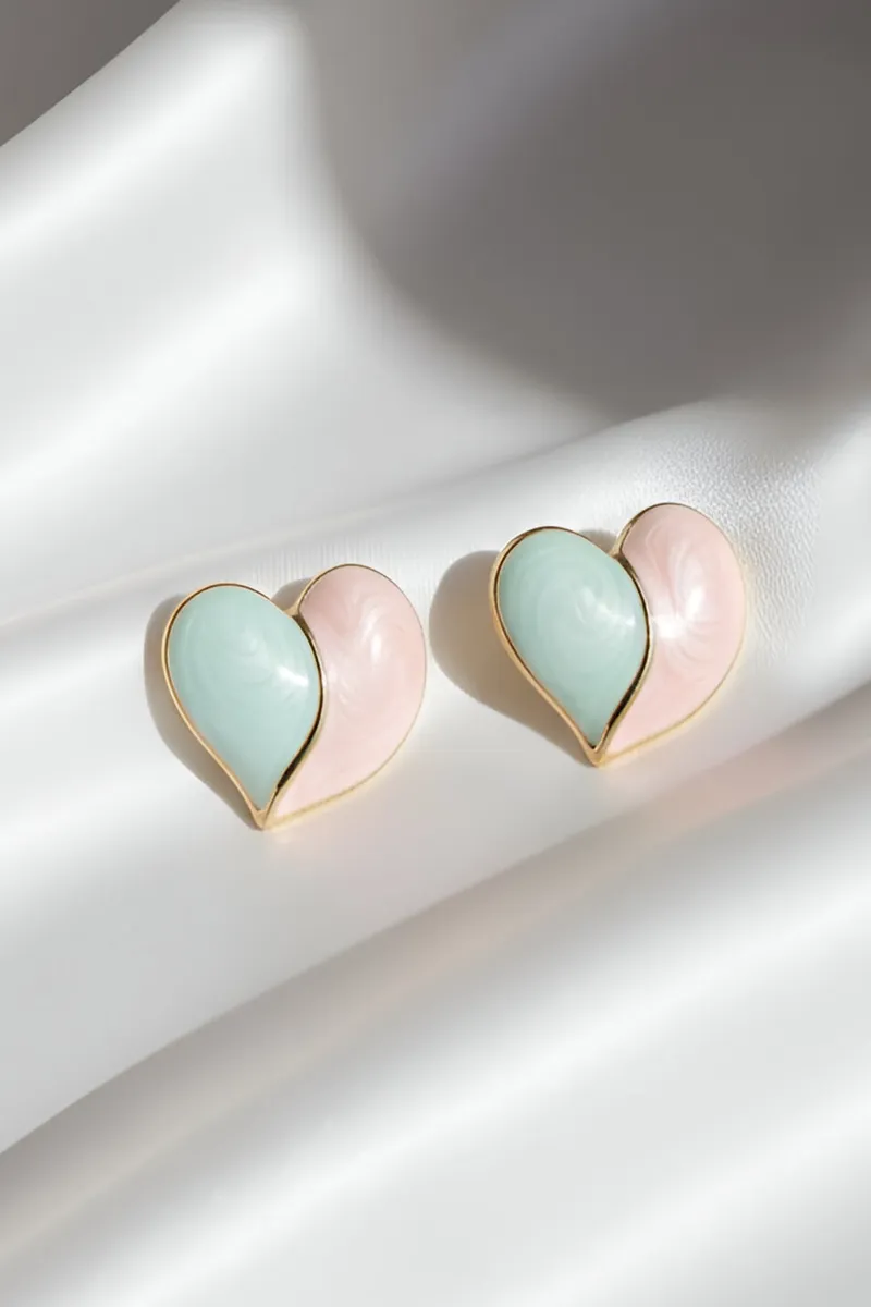 Heart Shape Stud Earrings for Girls