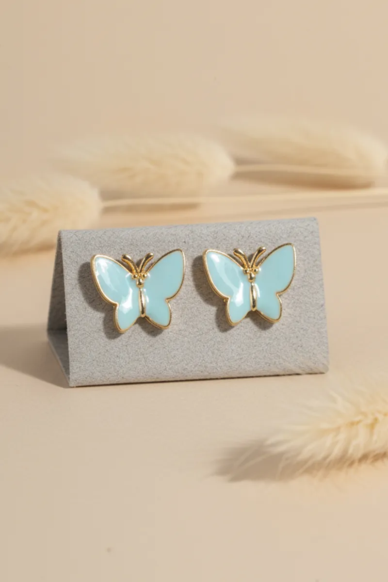 Butterfly Shape Stud Earrings for Girls JWE000002GRE