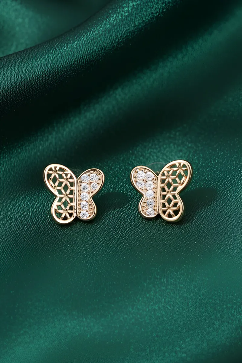 Butterfly Shape Stud Earrings JWE0000041GOL