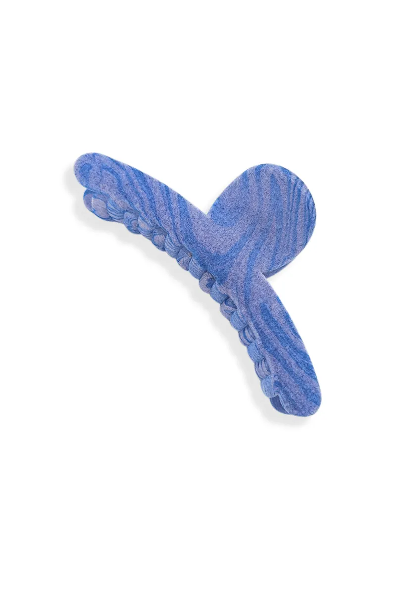 Large Hair Claw Clip for Women – Velvet Coated with Wood Grain Design JWH000015BLU