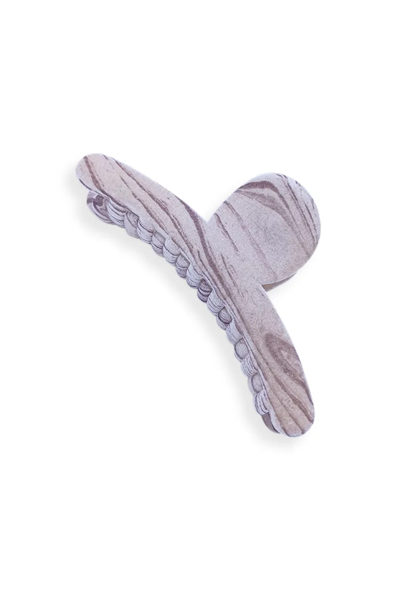 Large Hair Claw Clip for Women – Velvet Coated with Wood Grain Design JWH000015BRO