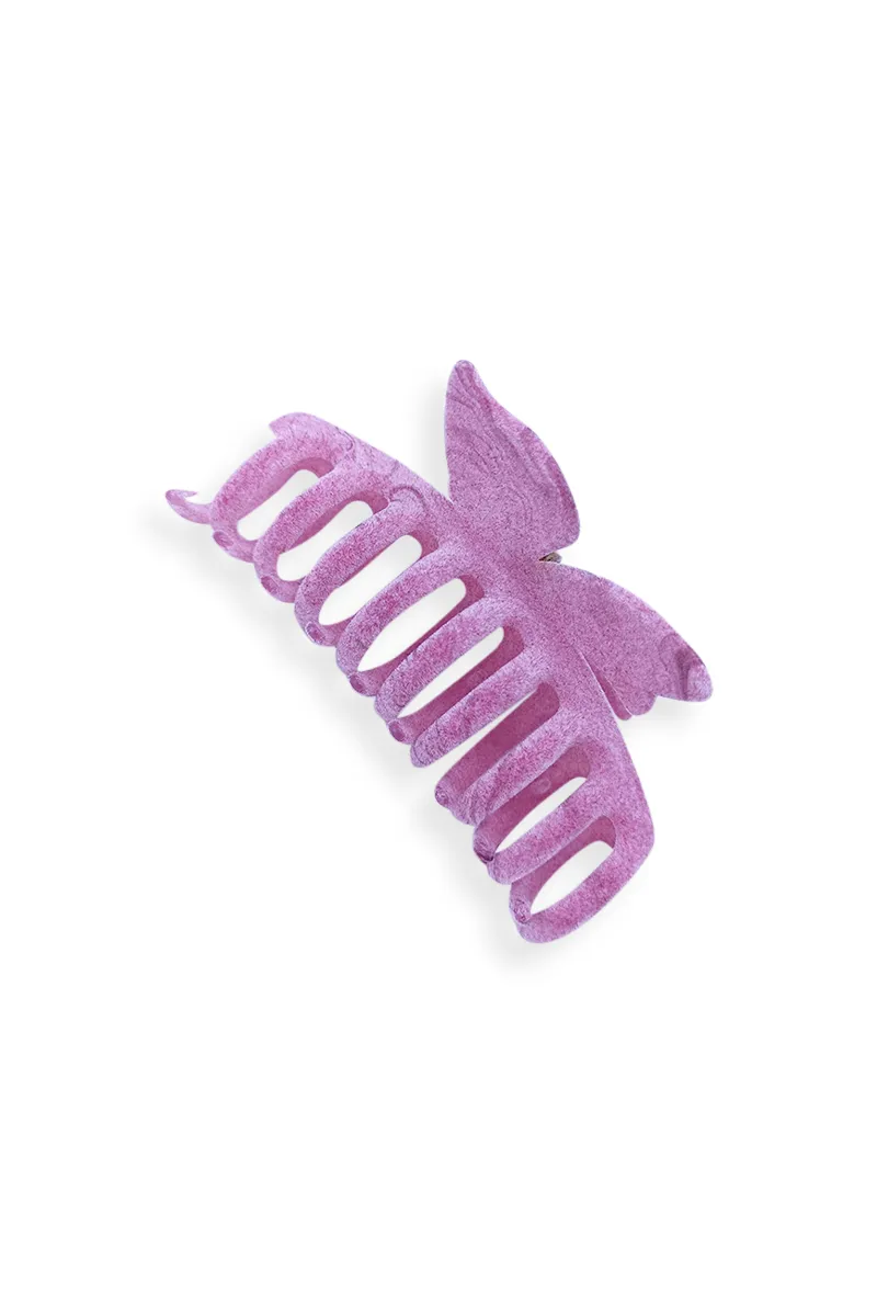 Medium Hair Claw Clip for Women – Velvet Coated Butterfly Design JWH000019PIN