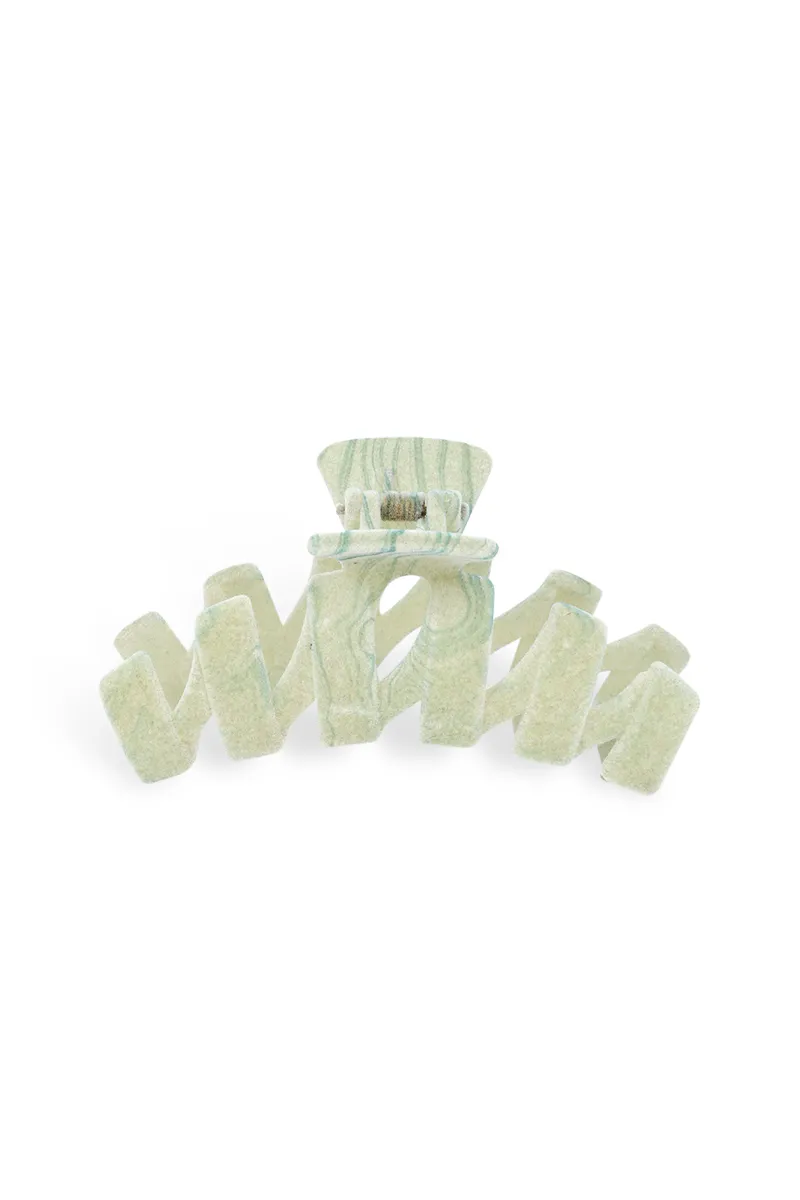 Large Hair Claw Clip for Women – Velvet Coated Zigzag Design JWH000022GRE