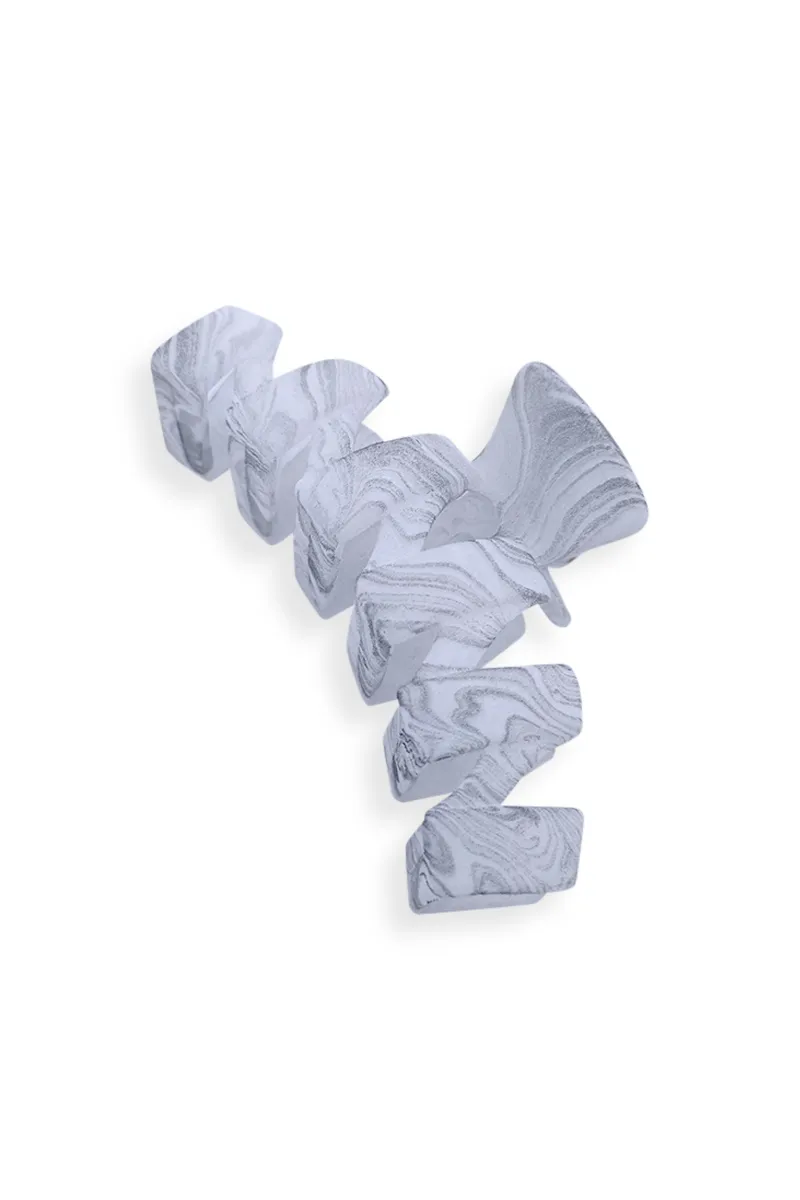 Large Hair Claw Clip for Women – Velvet Coated Zigzag Design JWH000022WHI