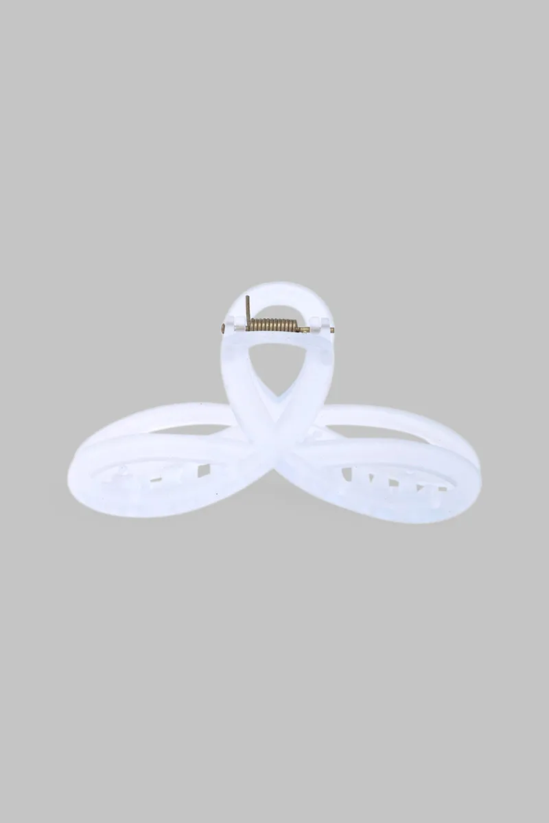 Infinity Shape Hair Claw Clip for Women - Large JWH000026WHI White