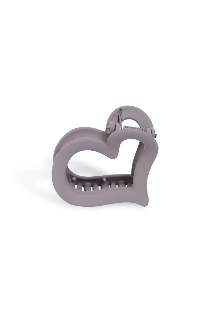 Heart-Shaped Hair Claw Clip for Girls & Women - Small JWH000031GRE2
