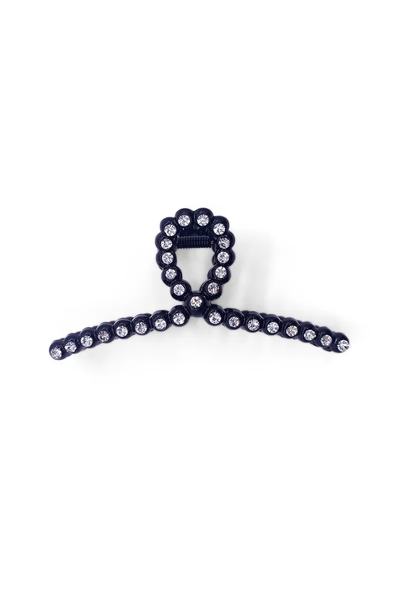 Stone Studded Hair Claw Clip Girls & Women - Large JWH000038BLA
