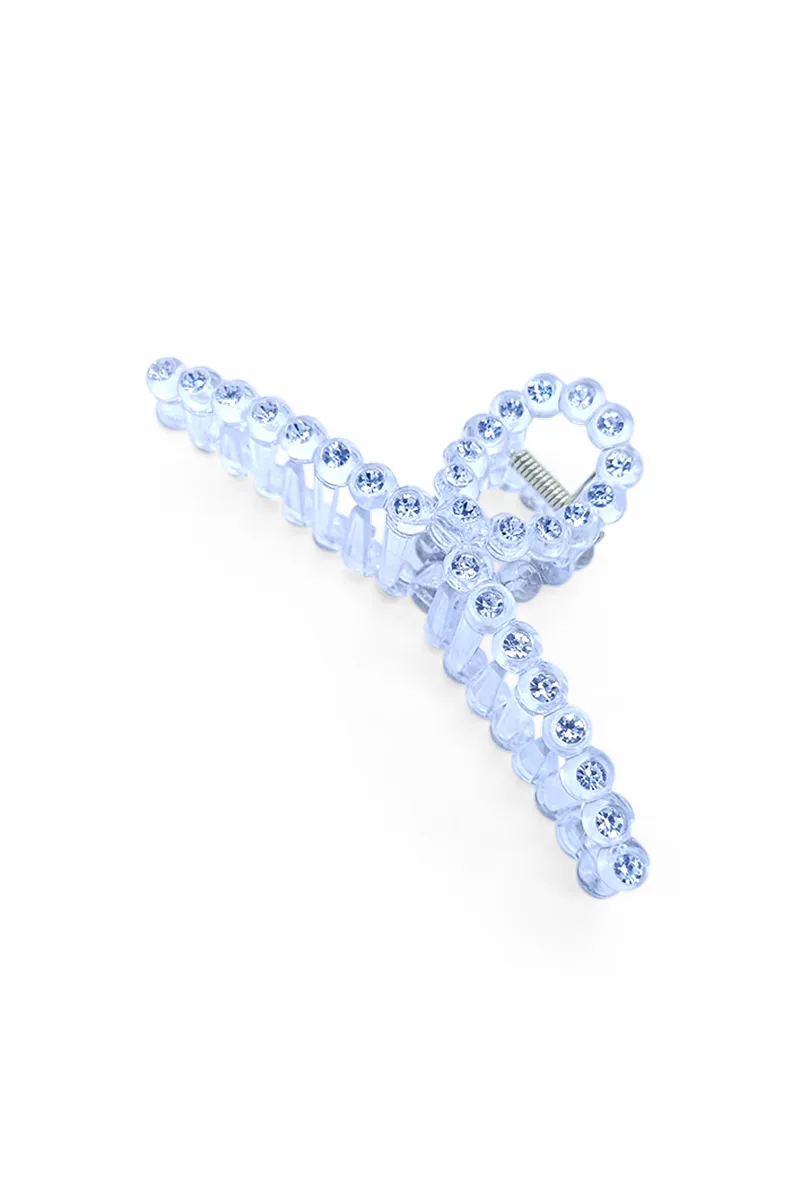 Stone Studded Hair Claw Clip Girls & Women - Large JWH000038WHI