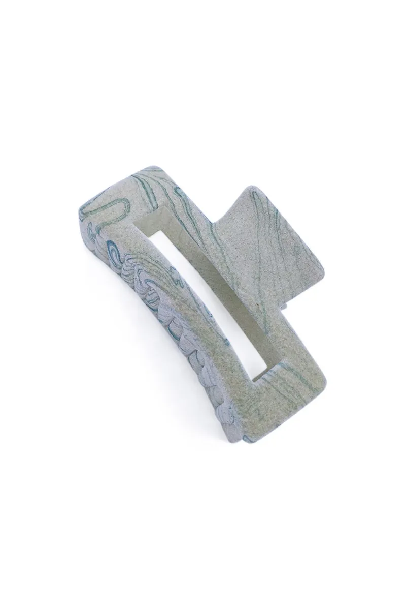 Marbled Rectangle Hair Claw Clip for Women - Large JWH000041GRE