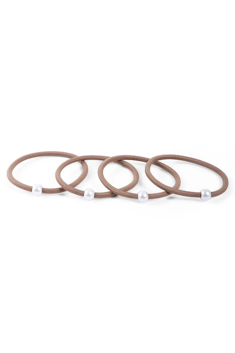 4 Pcs Pearls Elastic Hair Bands for Women JWH000052LIGBRO