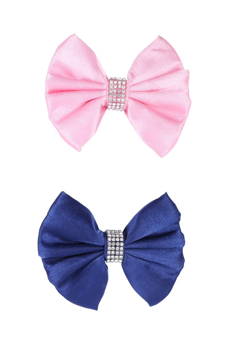 Stone Studded Bow Alligator Hair Clips for Women & Girls - Pack of 2