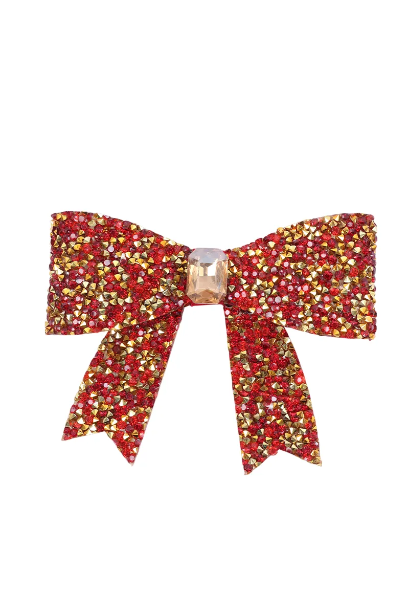 Sprinkle Stone Bow Alligator Hair Clips For Women & Girls JWH00094RED