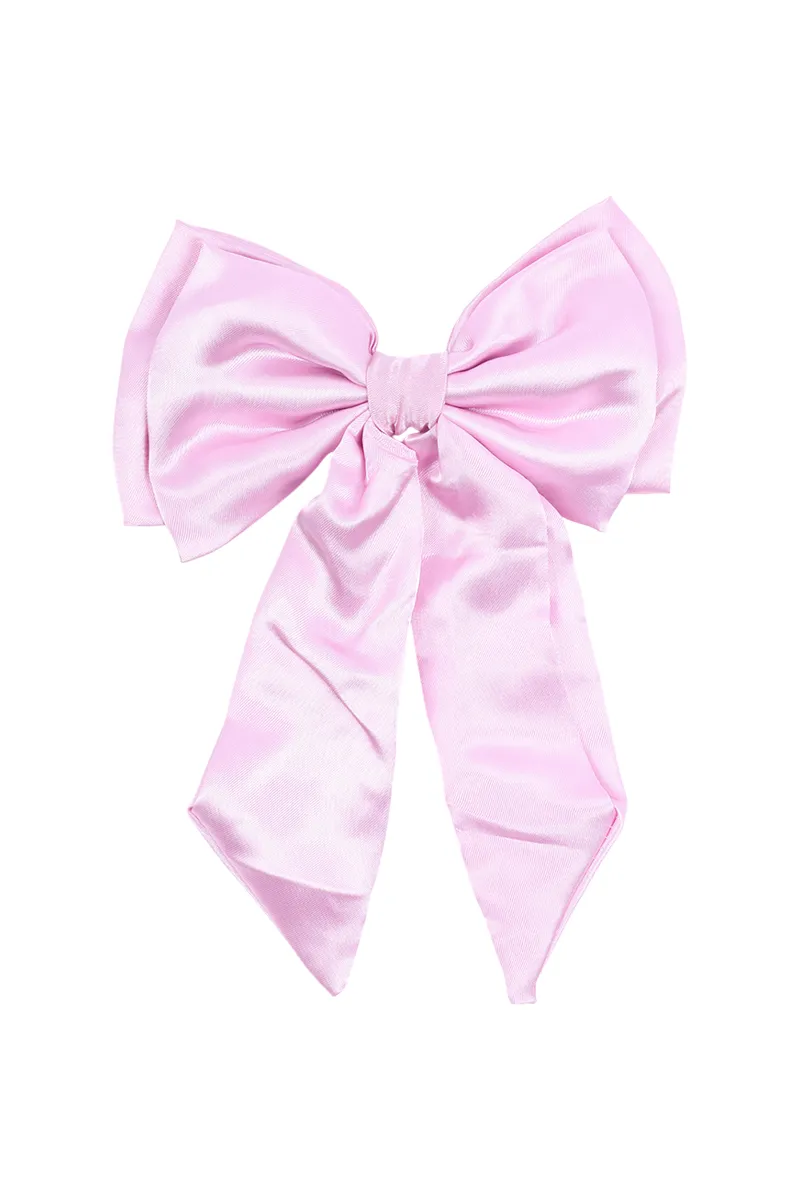 Satin Double Bow Belt Alligator Clips For Women & Girls JWH00095PIN