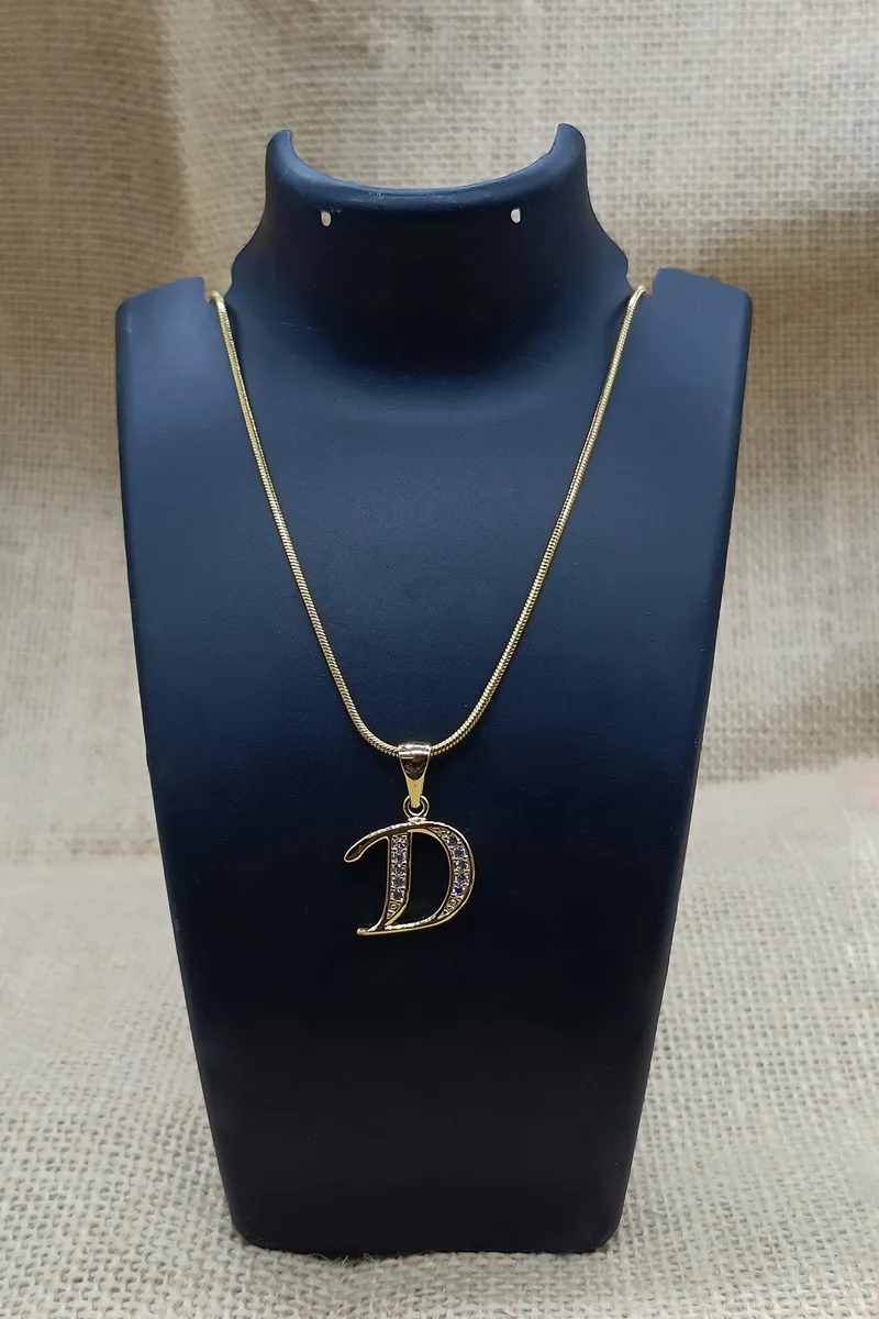 D Letter Pendent Chain for Women & Girls