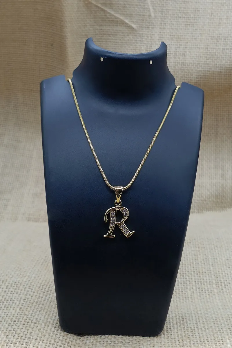 R Letter Pendent Chain for Women & Girls