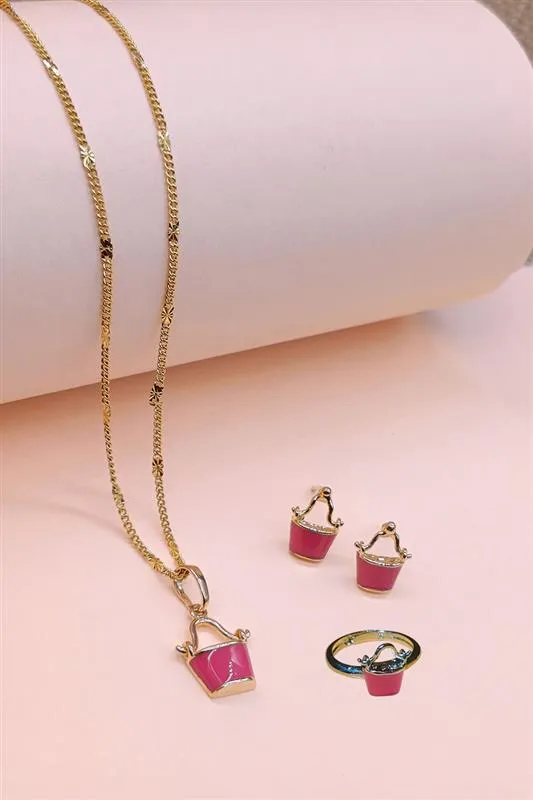 Handbag Jewellery Set for Little Girls - 3 Piece Combo Gift Set