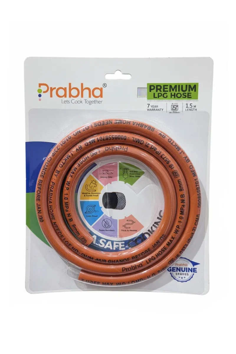 Prabha Premium LPG Hose - 1.5 M Length