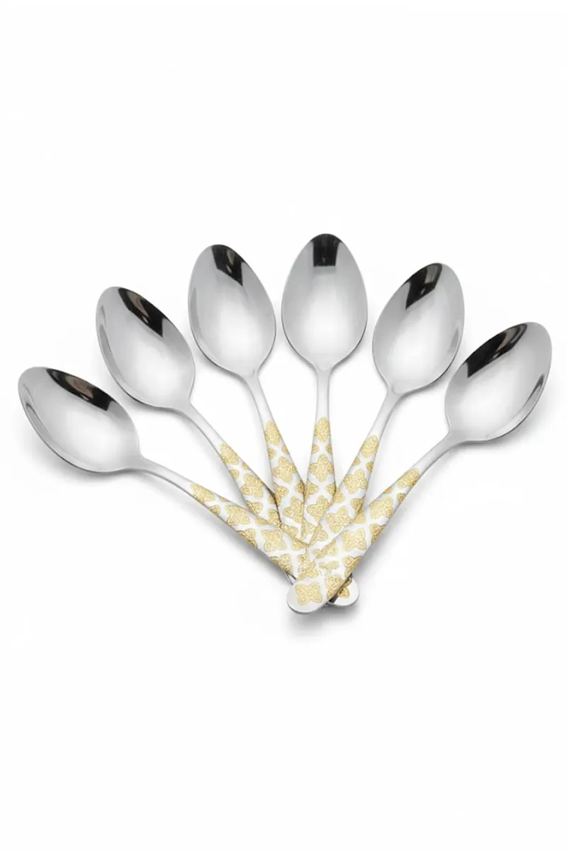 Stainless Steel Spoon Set, Silver - 6pc