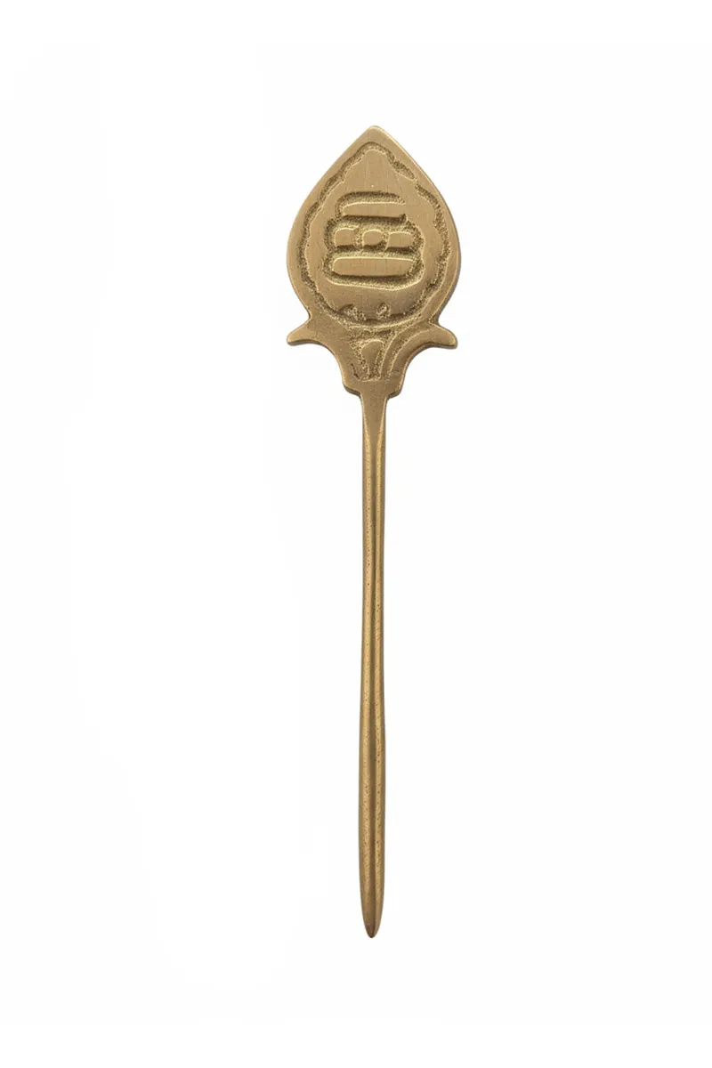 Brass Engraved Murugan Vel, Gold - Small