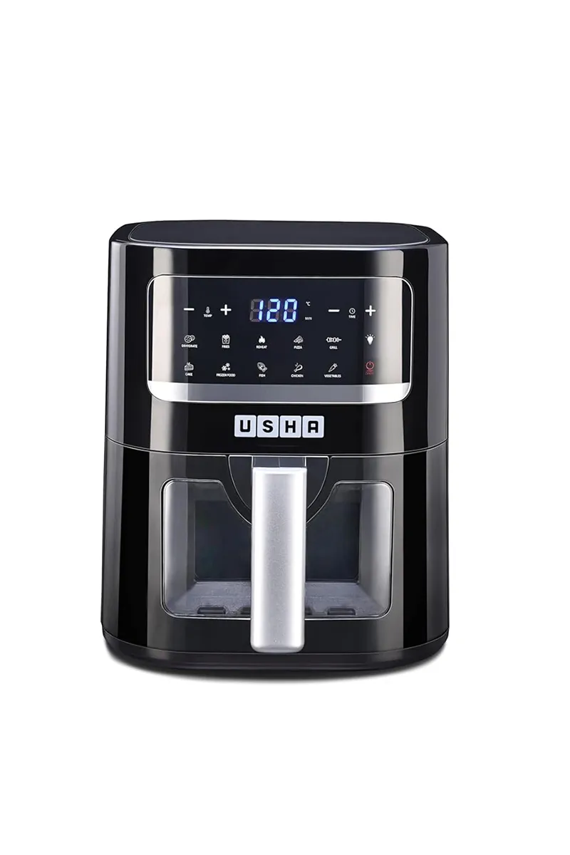 Usha Ichef Smart 4.5 Ltr Air Fryer with 10 Preset Menu, Transparent Window (Assorted) - PORUR POHK0907ICHASS