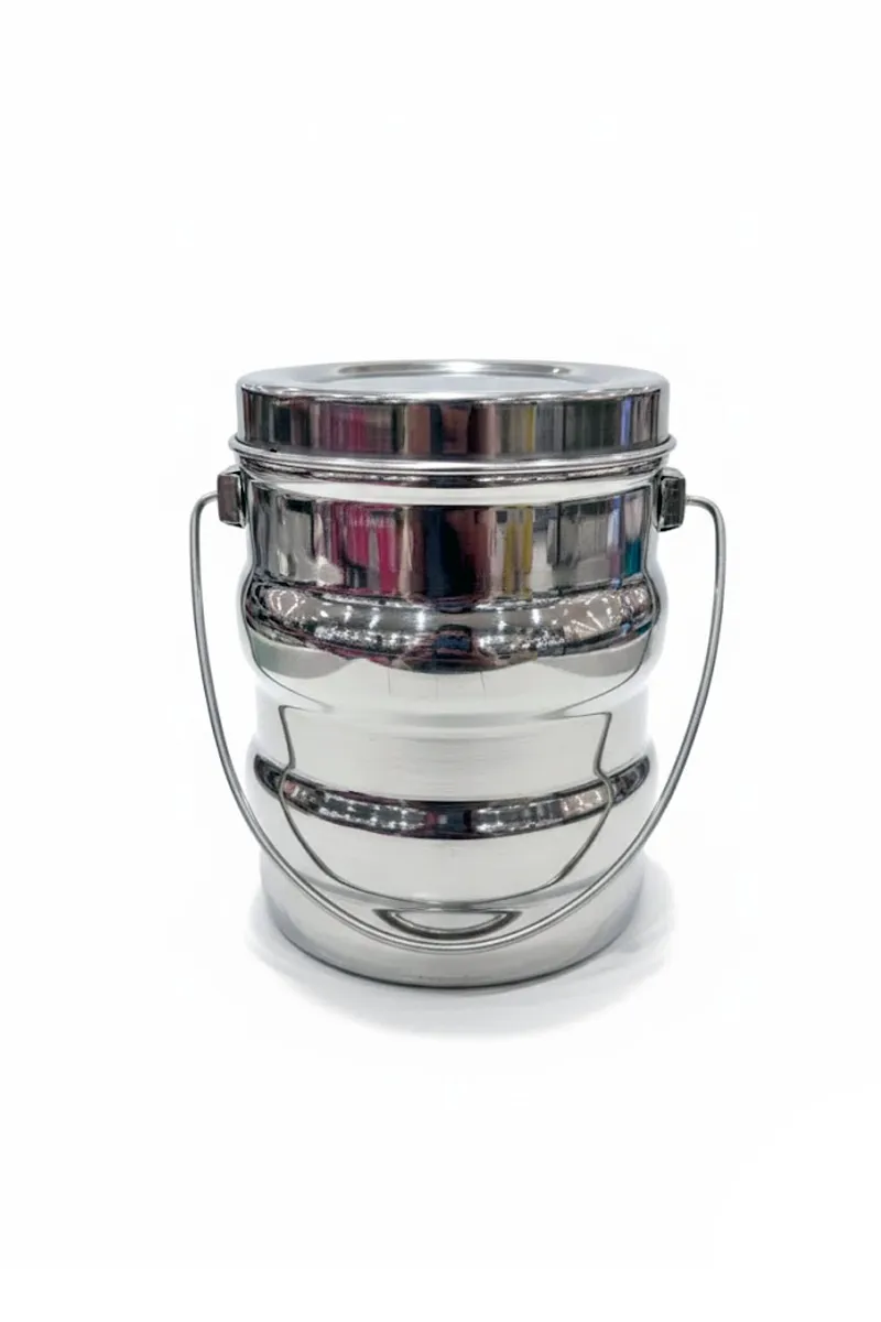 Stainless Steel Oil / Ghee Storage Container - Medium