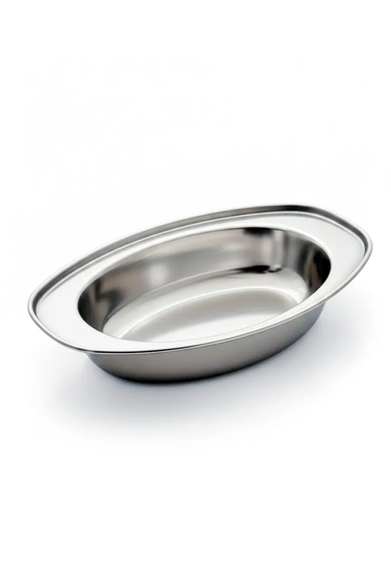 Stainless Steel Oval Curry Bowl - Small - PORUR POHK1084BOWSIL