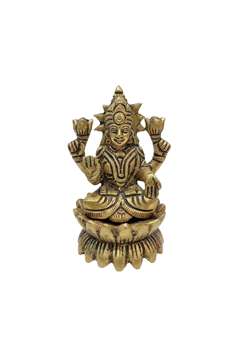 Brass Lakshimi Idol, Gold - 1pc