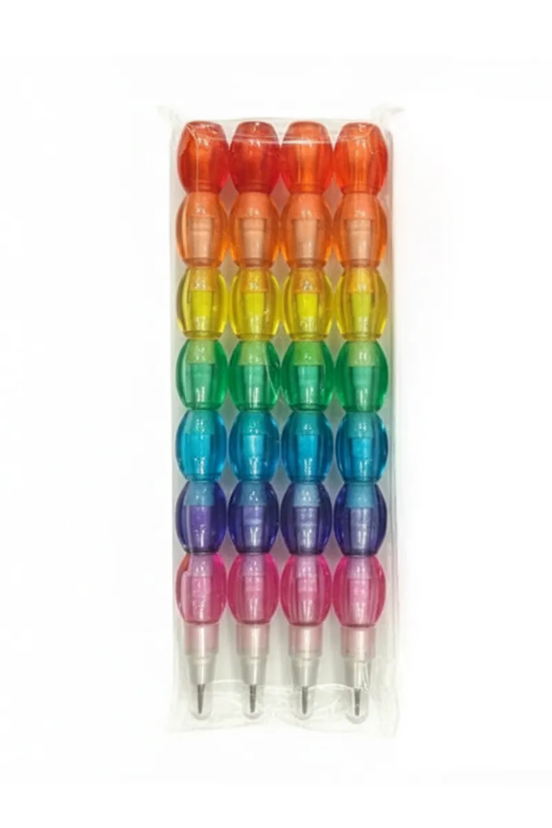 Pearls Moti Design Stacking Pencil for Kids - 4 Pc - PORUR POST0120PENCIL