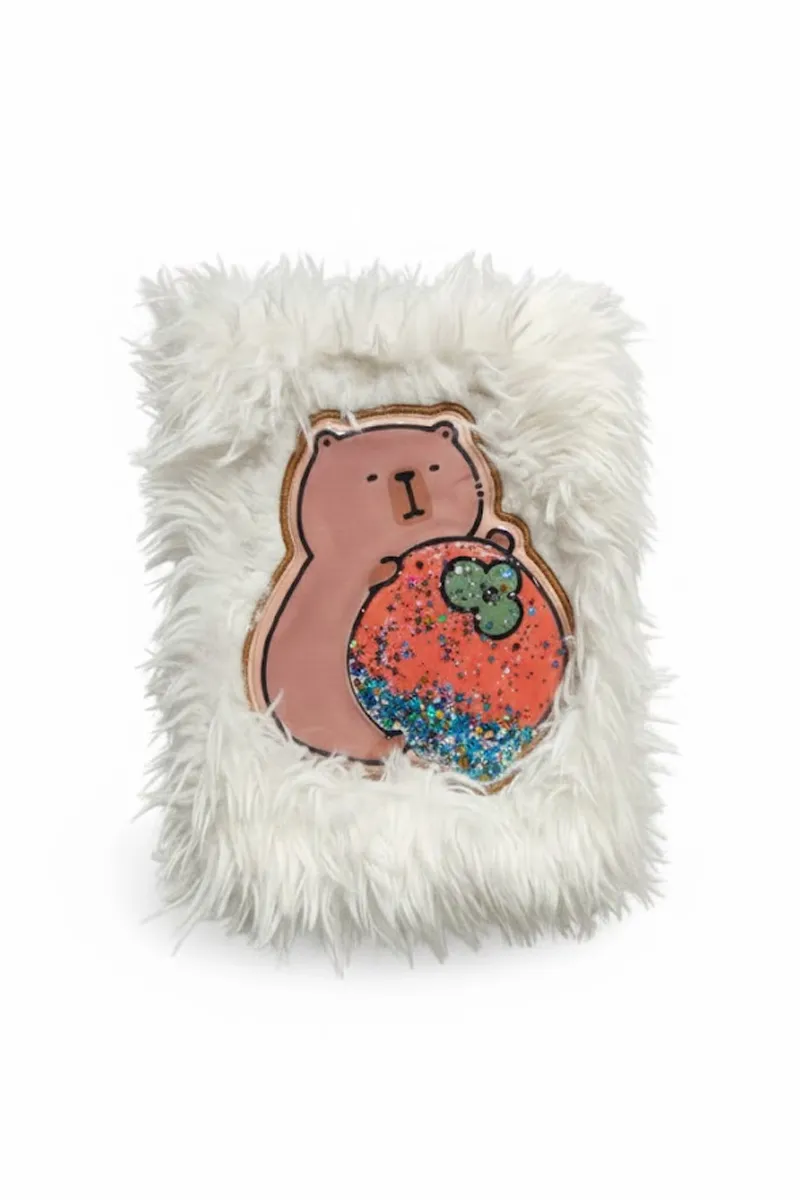 Bear Design FauX Fur Cute Diary - 1 Pc (Assorted) - PORUR POST0129DIARY