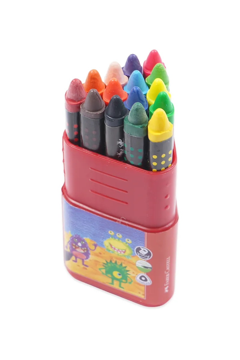 Faber-Castell 15 Triangular Wax Crayons - Pack of 15 - ST0130WXCRY15