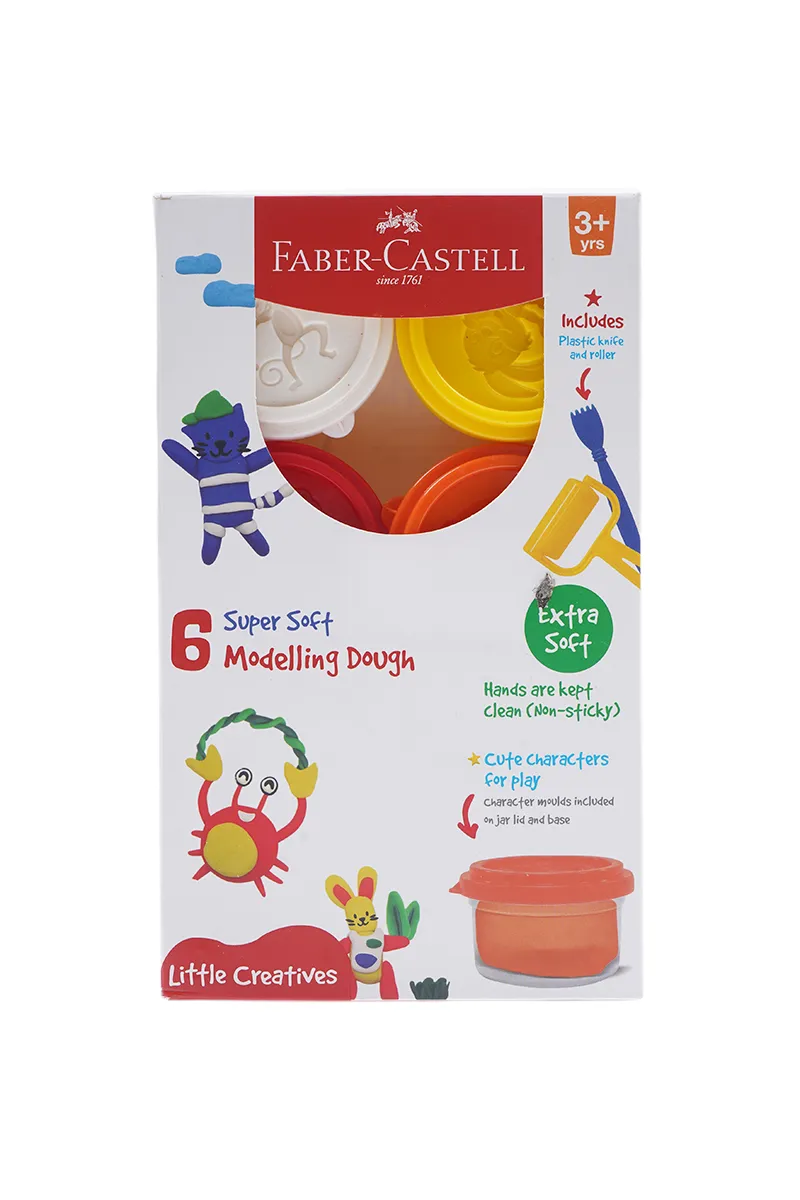 Faber-Castell 6 Super Soft Modelling Dough - Pack of 6 - ST0136DOUGH6