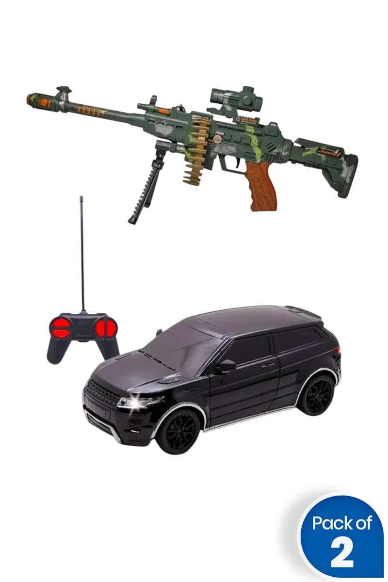 Kids Toy Gun with Remote Control SUV Car Combo of 2