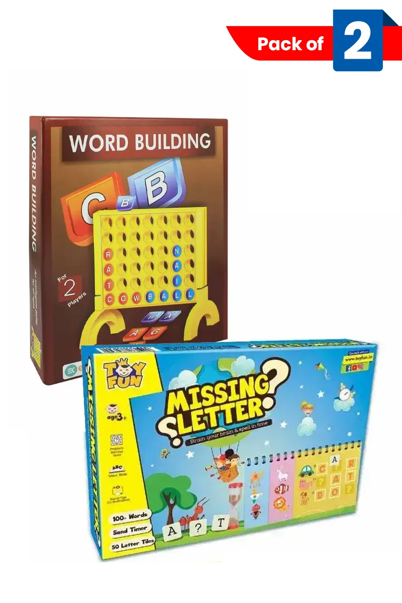 Word Building Educational Board Game & Missing Letter Educational Game  
