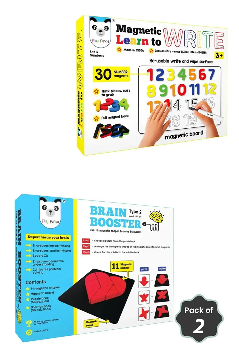 Magnetic Learn to Write Puzzle & Brain Booster Set 2 (Senior) – Pack of 2